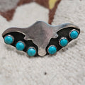 Cowgirl Steer Head Shape Blue Turquoise Vintage Sterling Ring Size 10 1/2 Old Pawn JR 745