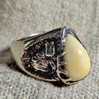Elk Tooth Silver & Gold Ring Vintage Ring Size 9 1/2 Old Pawn JR 725