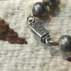 20" Graduated Silver Pearls Necklace Mexico Sterling. C1950s JN 761