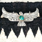 1940s Thunderbird Pin 4" Turquoise Vintage Native # JP 190