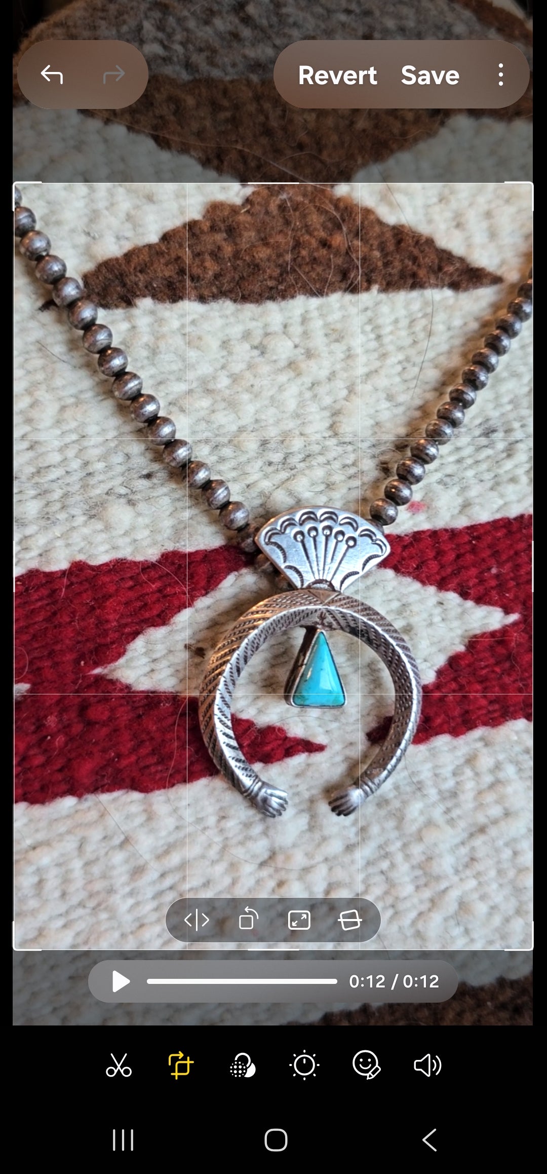 C 1910 Ingot Silver and Turquoise Naja Bead Necklace  JN 703