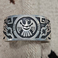 Mark Tawahongva Hopi Thunderbird Silver Native Cuff Bracelet Old Pawn. 7" wrist. JB 324