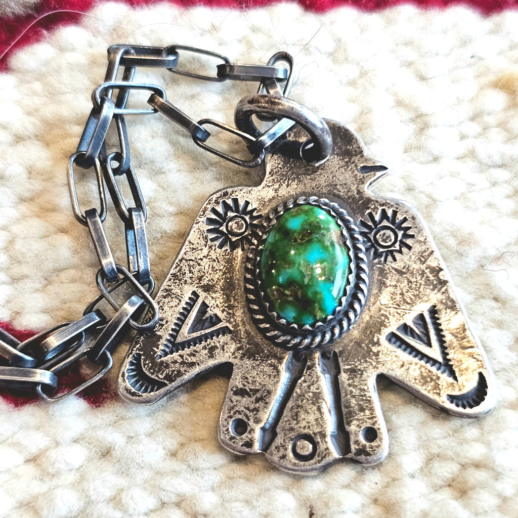Thunderbird Green Turquoise Necklace JN 847
