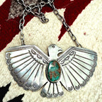 1930s Large Vintage Thunderbird Native Necklace Old Pawn JN 853