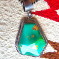 Chunky 4" Royston Turquoise Vintage Native Pendent JPN 163