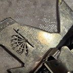 Give Away Horse Bolo Vintage Native Sterling & Copper & Brass & Inlay JBO 164