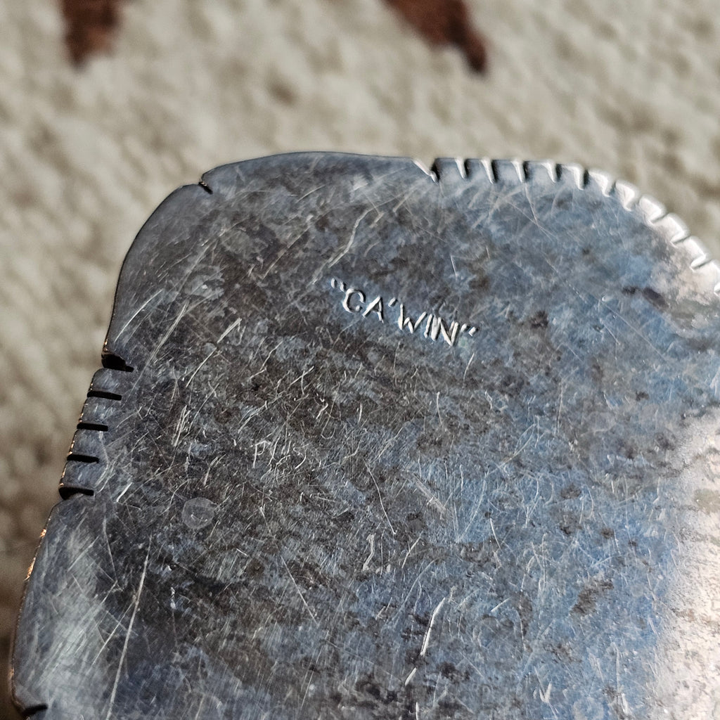 Chunky 4" Royston Turquoise Vintage Native Pendent JPN 163