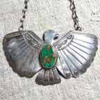 1930s Large Vintage Thunderbird Native Necklace Old Pawn JN 853